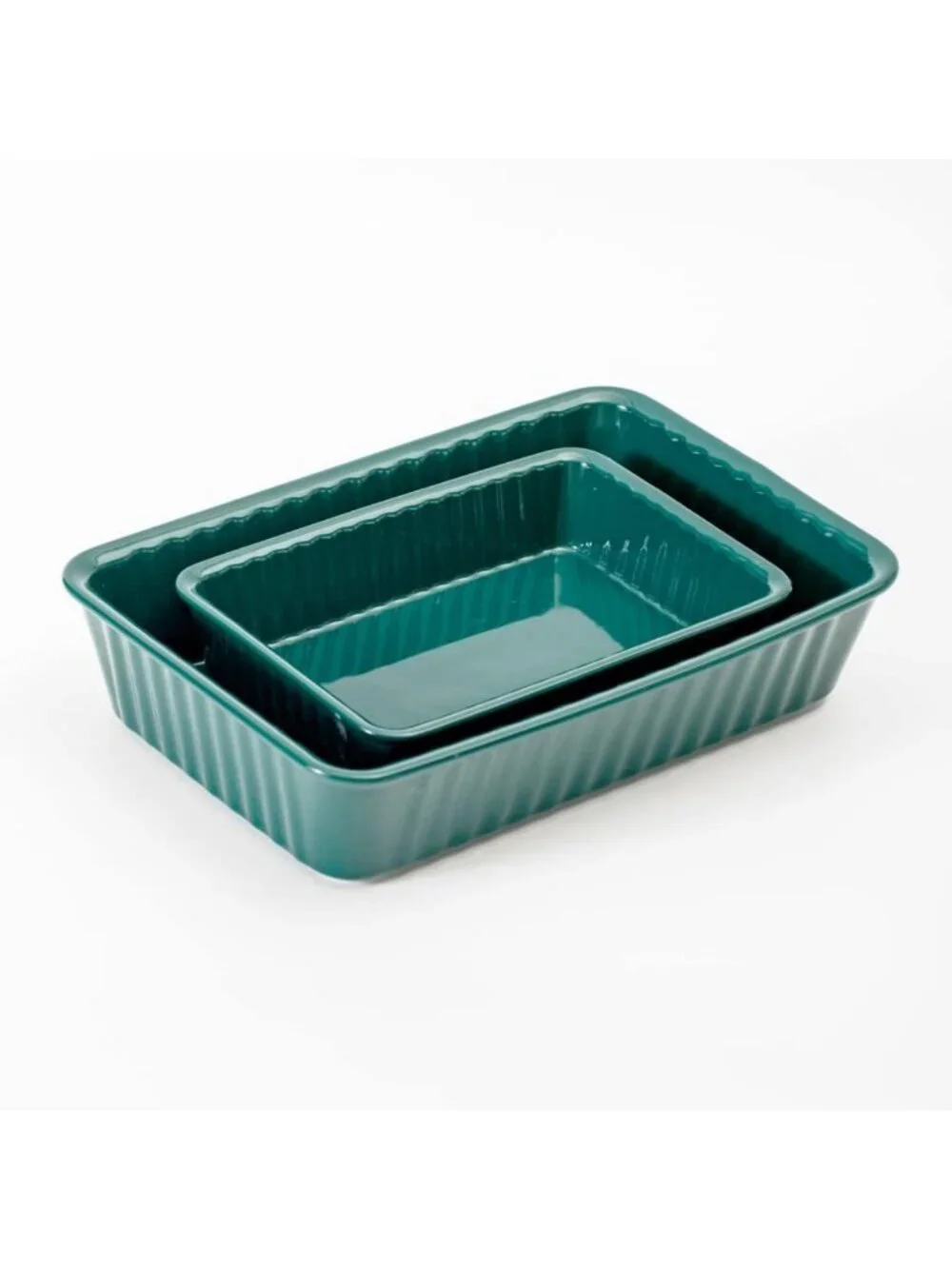 2-Piece Ceramic Baking Dish Set - Rectangular Lasagna & Casserole Pans, Oven